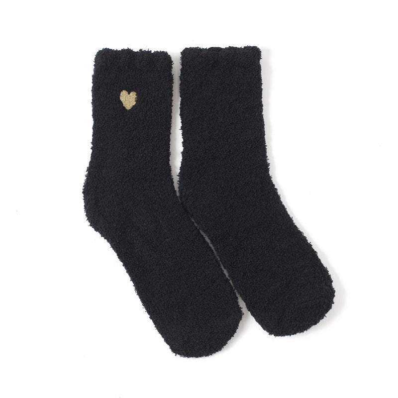 Love coral fleece socks