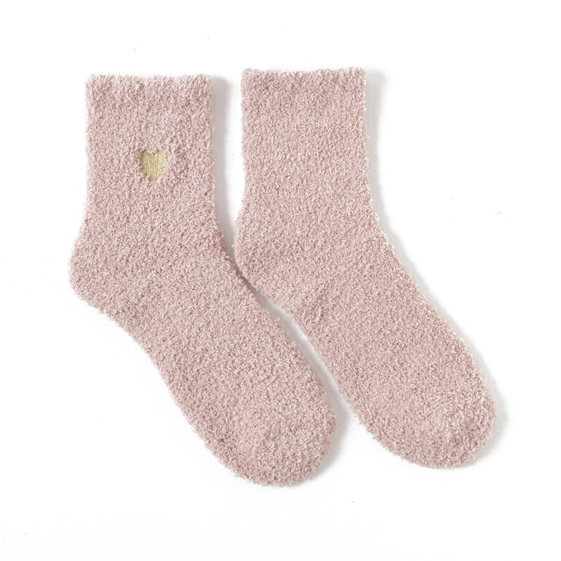 Love coral fleece socks