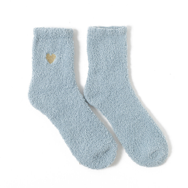Love coral fleece socks