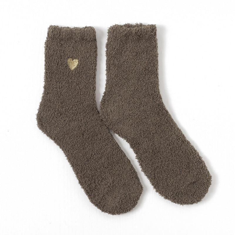 Love coral fleece socks