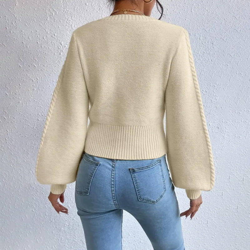 Solid Color Square Collar Sweaters