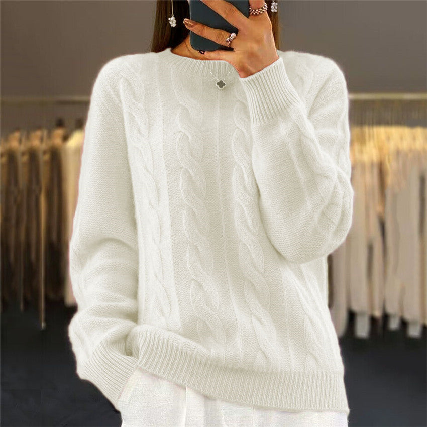 Retro-Pullover mit Zopfmuster