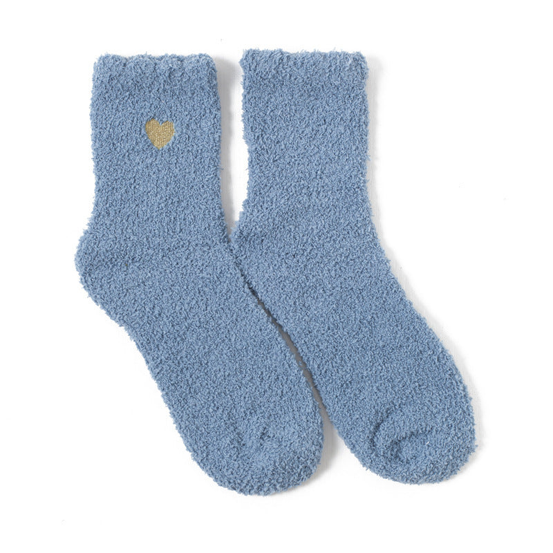 Love coral fleece socks