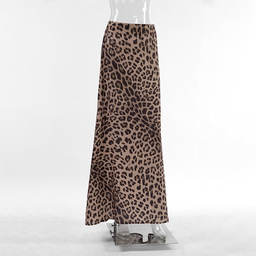 Leopardtryckt klänning Mode sjöjungfrukjol
