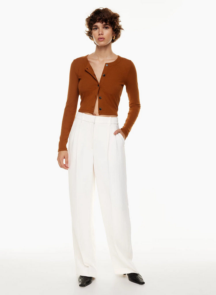 Gerade Hose mit hoher Taille
