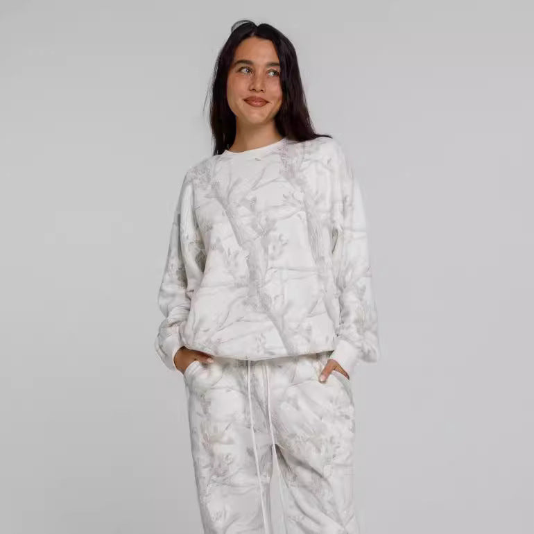 Zweiteilige Sets für Damen mit Camouflage-Hoodie