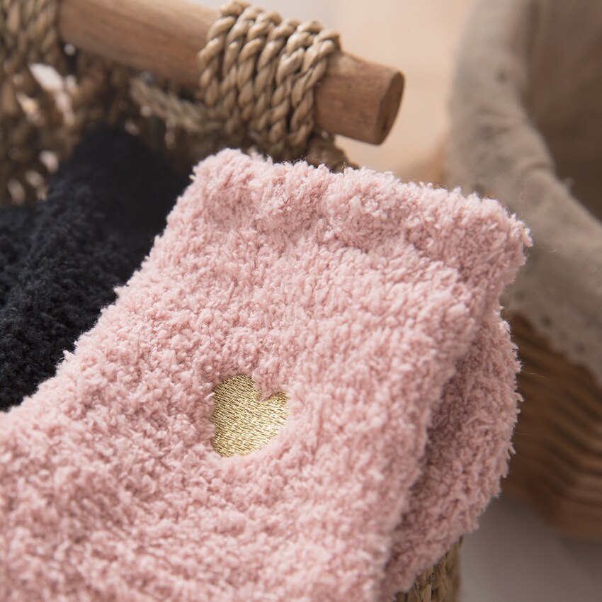 Love coral fleece socks