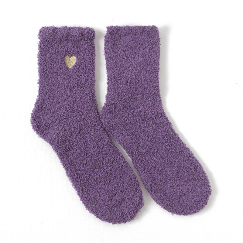 Love coral fleece socks