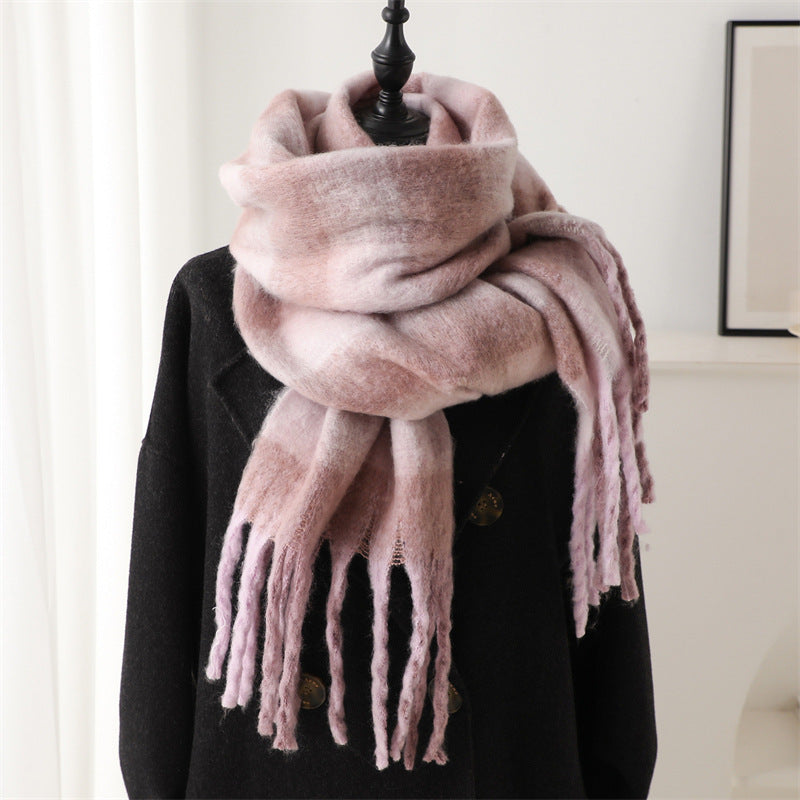 Winterschal, karierter warmer Schal für Herren und Damen