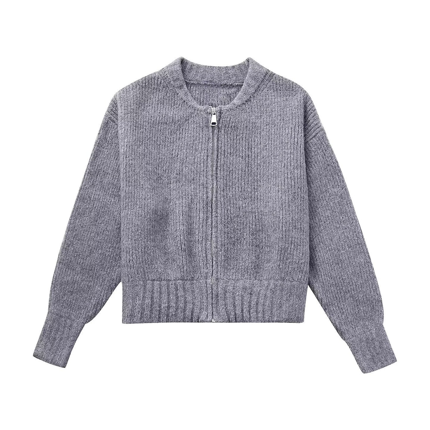 Strickjacke mit Reißverschluss und Strickjacke