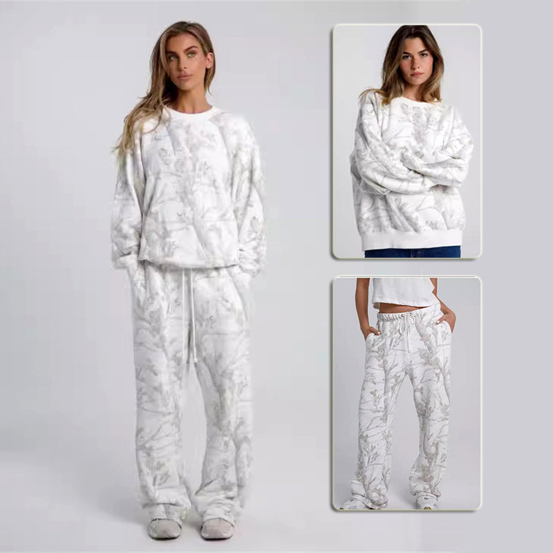 Zweiteilige Sets für Damen mit Camouflage-Hoodie