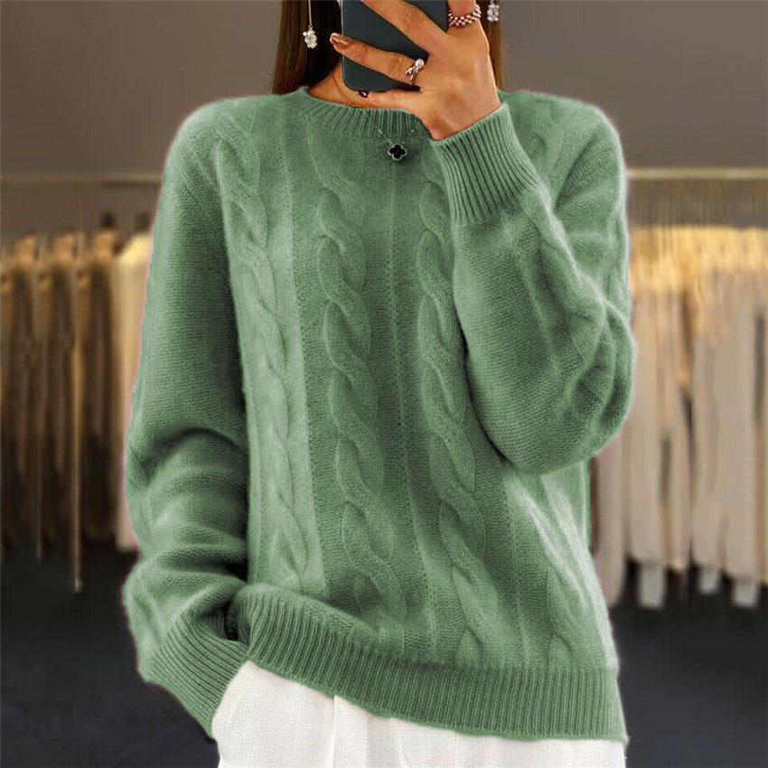 Retro-Pullover mit Zopfmuster