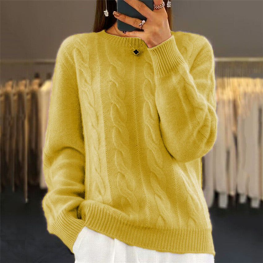 Retro-Pullover mit Zopfmuster