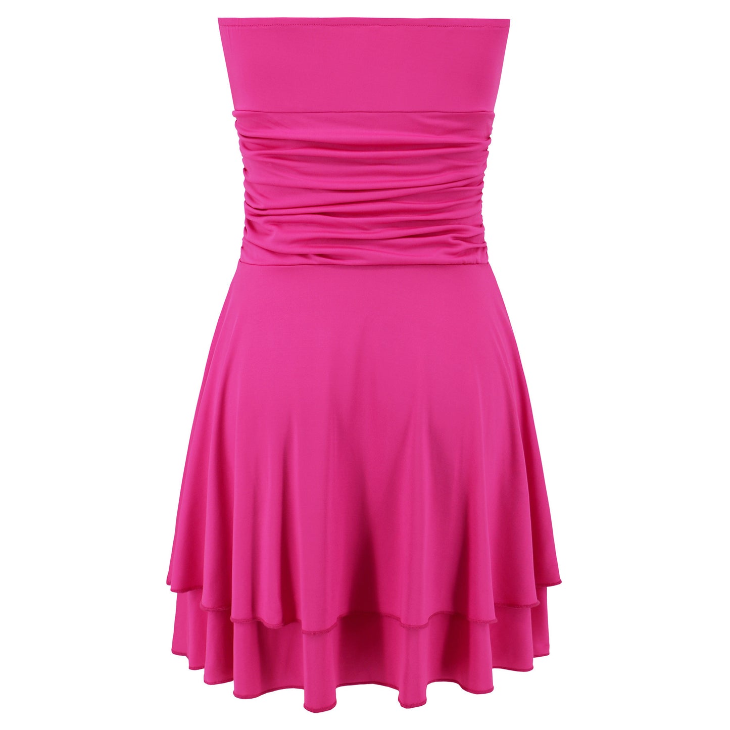 Sommer Rüschen Rohr Kurzes Kleid Mode Einfarbig Party Strand Kleider Damen Kleidung