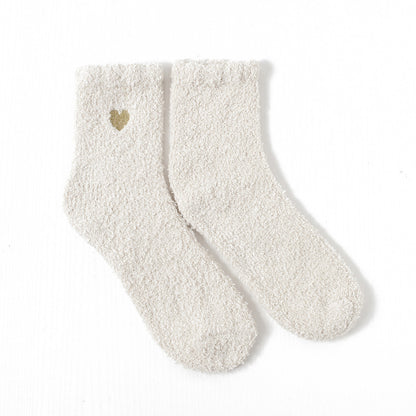 Love coral fleece socks
