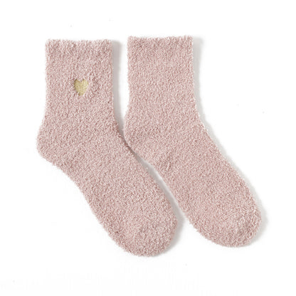 Love coral fleece socks