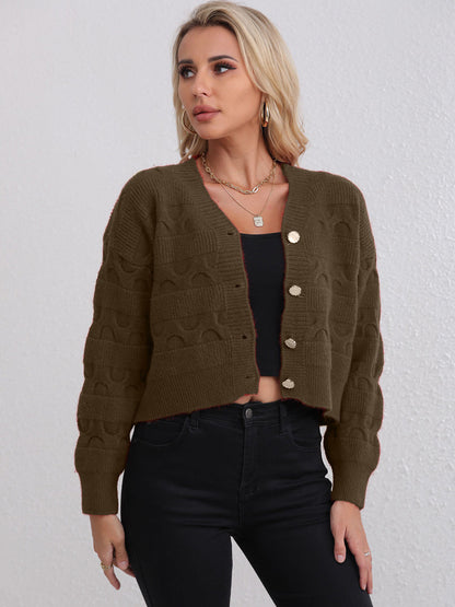 Kurze Strickjacke, modischer Langarmpullover