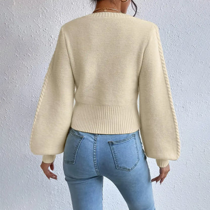 Solid Color Square Collar Sweaters