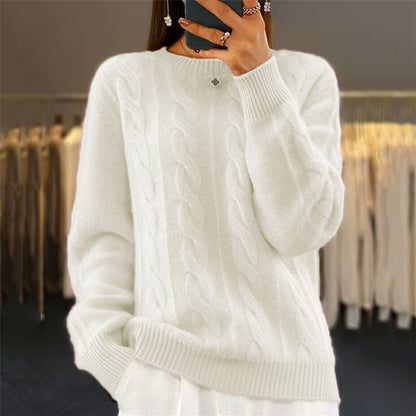 Retro-Pullover mit Zopfmuster