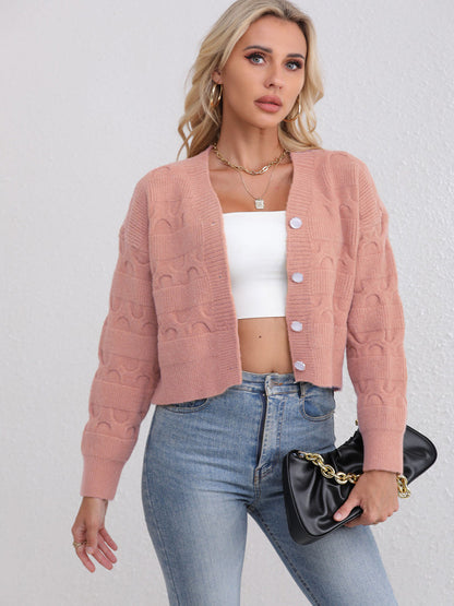 Kurze Strickjacke, modischer Langarmpullover