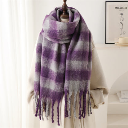 Winterschal, karierter warmer Schal für Herren und Damen