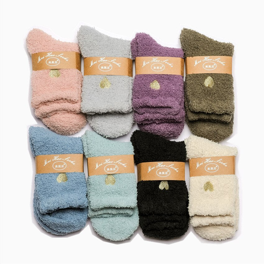 Love coral fleece socks