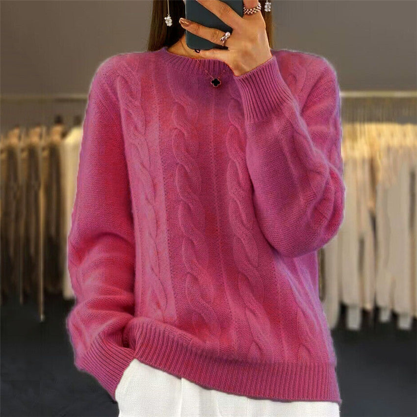 Retro-Pullover mit Zopfmuster