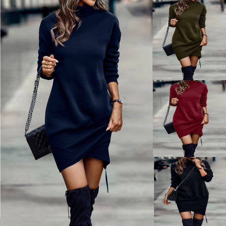Long Sleeve Dress Solid Color