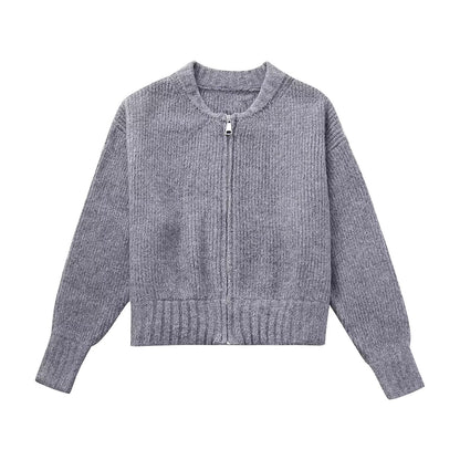 Strickjacke mit Reißverschluss und Strickjacke