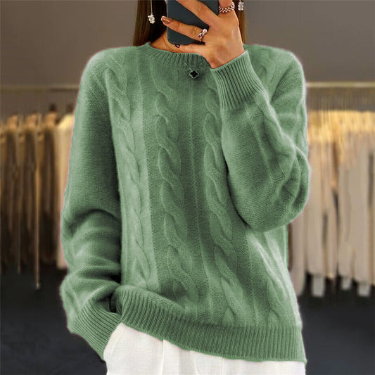 Retro-Pullover mit Zopfmuster