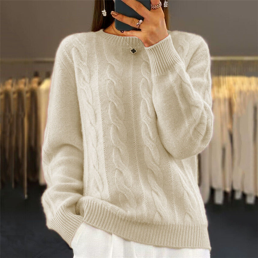 Retro-Pullover mit Zopfmuster
