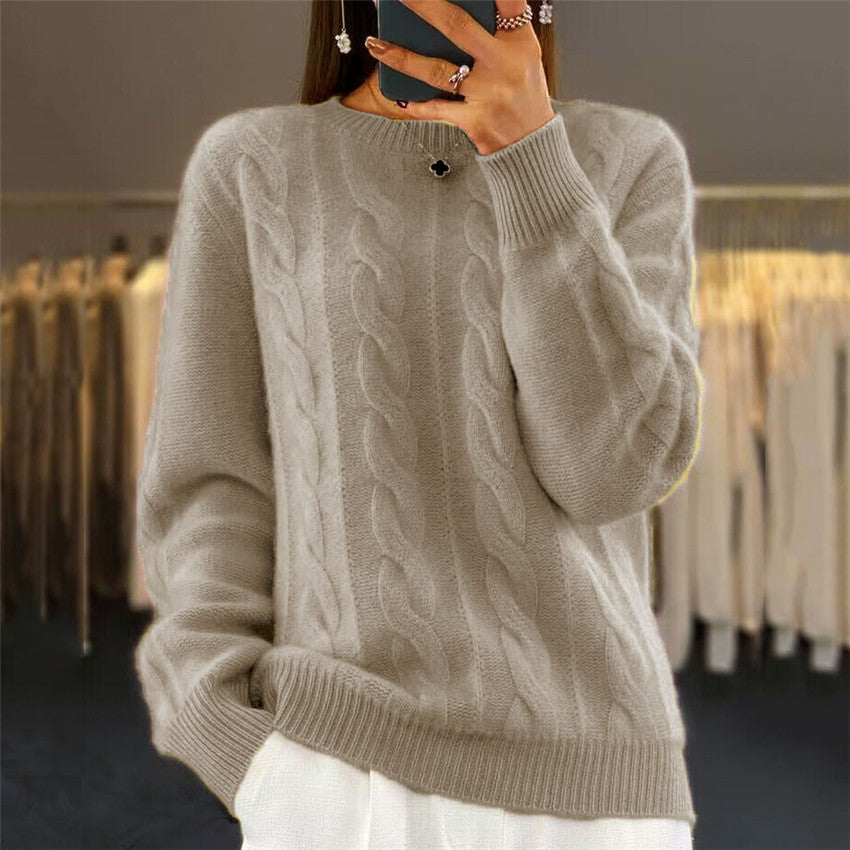 Retro-Pullover mit Zopfmuster